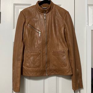 Bernardo Camel Buttery Soft Leather Jacket size XS
